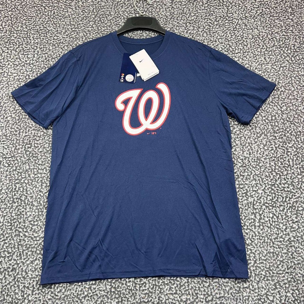 Nike Dri-Fit Shirt Men Large Washington Nationals Short Sleeve Crew Neck New‎ L